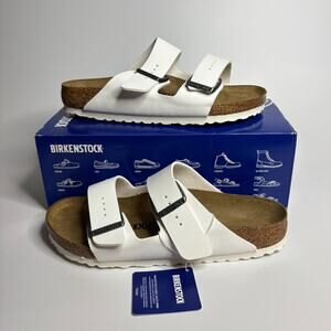 Birkenstock Men’s Arizona Two Strap Sandals in White